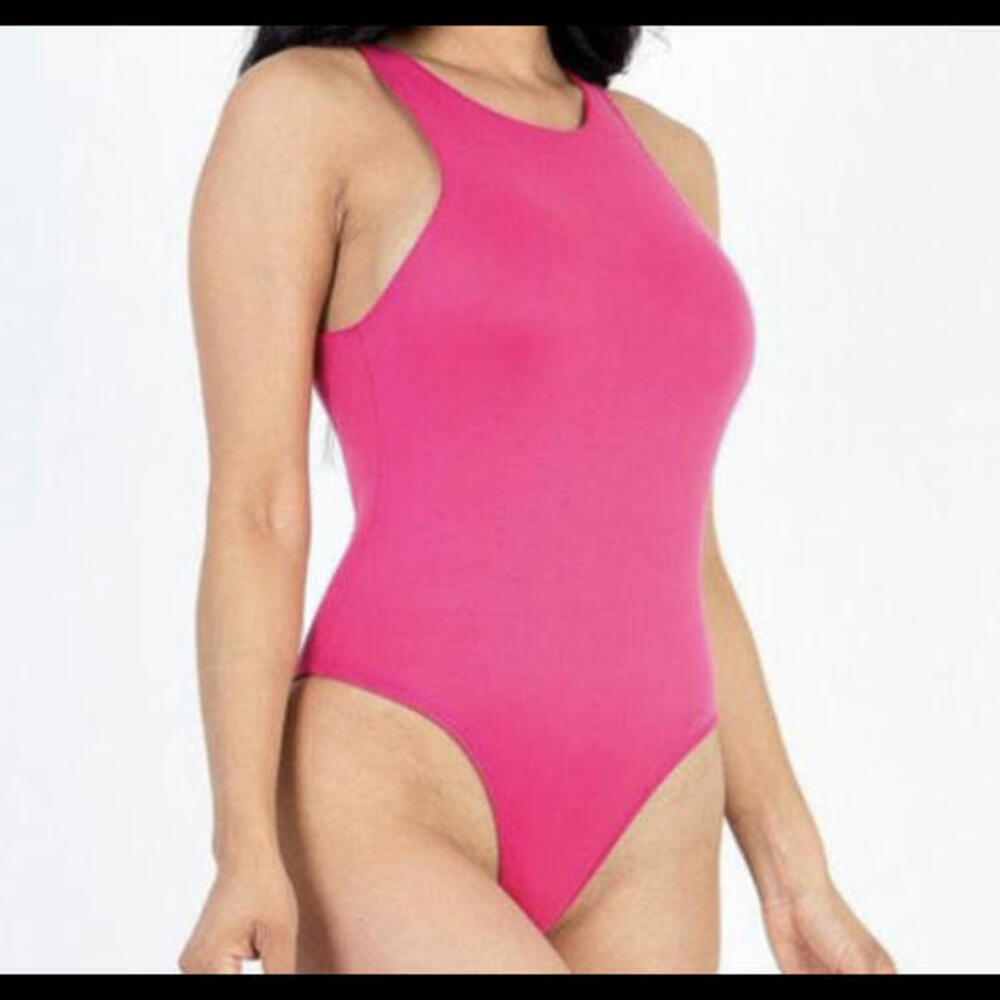 ZARA hot pink high neck bodysuit